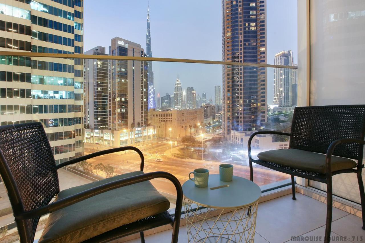 Luxury Studios With Burj Khalifa Or Canal View In Downtown - Marquise Square Tower Dubai Esterno foto